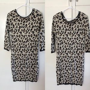 Knit Leopard Anthropologie Sweater Dress